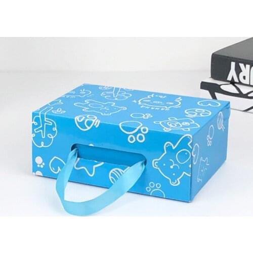 200pcs Environmentally Friendly Kraft Paper Gift Box Cartoon Colorful Carton Packaging Box Suitable For Children Clothes Shoes