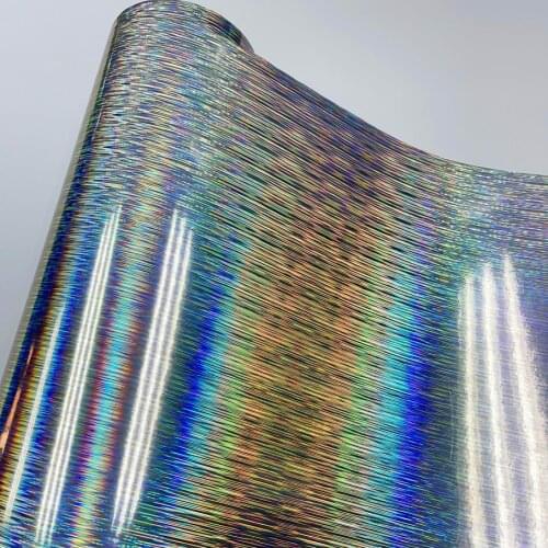 50CMX200/300/600Cm Glossy Brushed Silver Rainbow Car Wrap Vinyl Motorcycle Stickers Decals DIY Car Styling Wrapping Foil