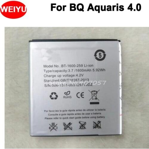 1600mAh Battery For BQ Aquaris 4.0 BQ 4.0 Batterie Bateria Batterij
