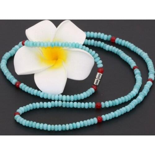 Wholesale fashion long multilayer 4 rows magnetic clasp bracelets for women2*4mm amazonite stone faceted abacus jewelryB2774