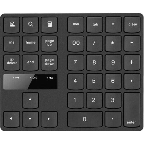 Wireless Numeric Keyboard 2.4Ghz 35 Key Rechargeable Portable Numeric Keypad for Financial Accounting Office