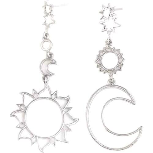 Bohemia Hollow Star Sun Moon Long Drop Dangle Earring Brincos Women Earring Jewelry Gift