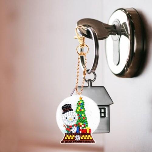 5D DIY Full Special Drill Diamond Keychain Kits Mosaic Art Crafts Rhinestone Drawing Keyring Key Chain Pendant Decor Gifts