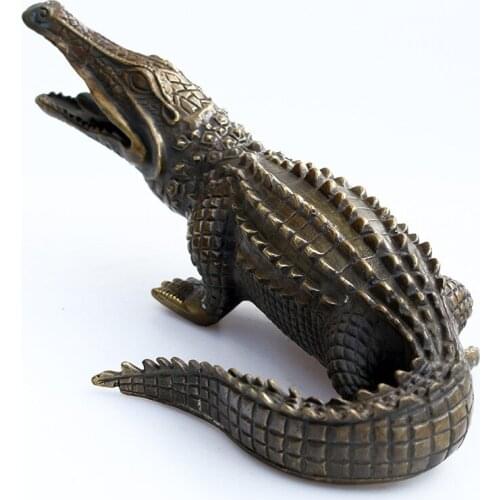 Bronze crocodile town house evil spirits evil spirits wealth treasures feng shui treasure home office crafts Decoration
