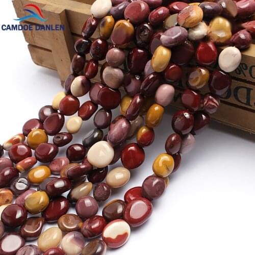 CAMDOE DANLEN Natural Lrregular Stone Mookaite Egg Yolk Beads 8-10mm 15inches Gravel Beads FIT Diy For Jewelry Making Wholesale