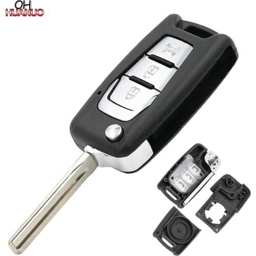 3 Buttons Smart Key Shell Case Fob Modified Flip Remote Key Shell for Ssangyong