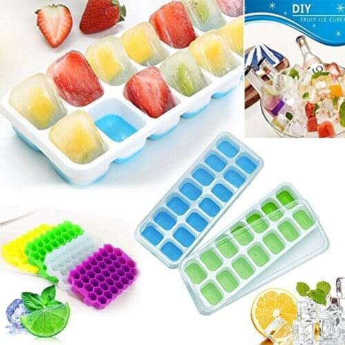 Honeycomb Shape Ice Cube Tray 14-37Cube Silicone Frozen Ice Mold Maker Kitchen