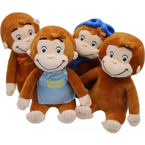 30cm Curious George Plush Toy Animals Monkey Soft Stuffed Plushie Toys Doll for Children Kids Birthday Christmas Gifts