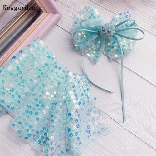 Kewgarden Laser Hanging Sequins Tulle Organza Ribbons DIY Hairbow Accessories Handmade Tape Ribbons for Crafts 12cm * 4 Meters
