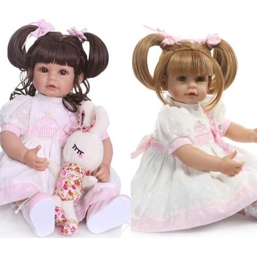 20 inch Sweet girl reborn toddler doll brown/glod wig baby toddler lifelike children reborn toys gift brinquedos