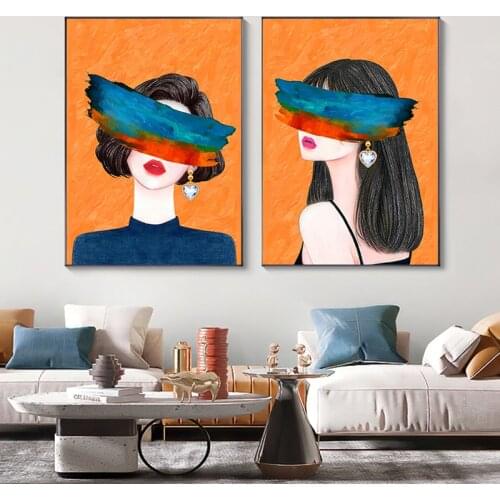 Fashion Character Girl Poster Print Modern Women Canvas Art Nordic Wall Art Painting Picture Living Room Bedroom Home Wall Decor