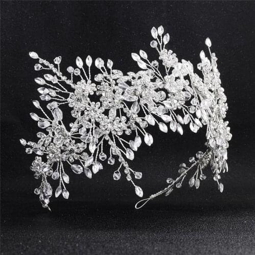 OKILY Delicate Hyperbole Women Headbands Wedding Hair Accessories Fashion Crystal Bridal Bride Bridesmaid Hair Jewelery