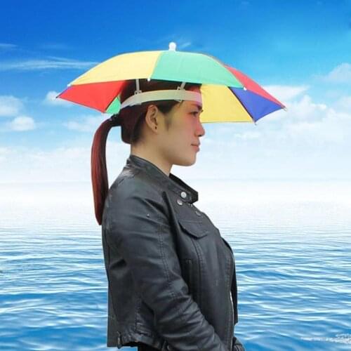 Foldable Parasol Hats Fishing Umbrella Outdoor Beach Camping Headwear Portable Accessories Hat Hiking Tackle Sport
