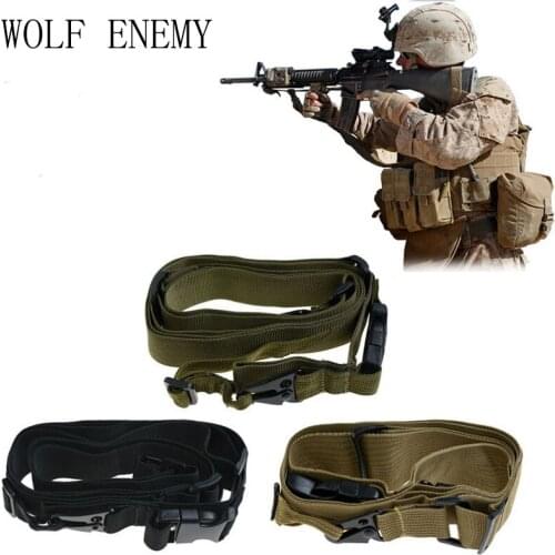 Tactical Three Point Adjustable Gun Sling Strap System 3 Point Gun Rope For Airsoft Hunting