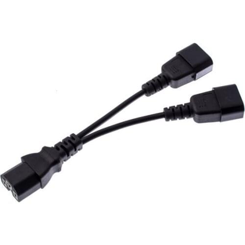Type Y Power Cord Short IEC 320 C14 to C13+C7 Creative Y Split Data Power Line,C14-C13 C7 Split Y Cable (26CM/10.2in) Wholesale