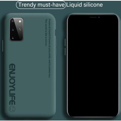 Ultra-thin Cute Soft Liquid Silicone Phone Case For Samsung Galaxy S20 S10 E S9 S8 Note 10 9 Plus Luxury Painted Colorful Cover