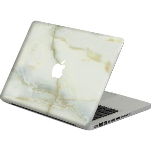 White Marble Grain Vinyl Full Positive Front Cover Decal Laptop Skin For DIY Macbook Air 13 13.3 Inch Laptop Case Sticker