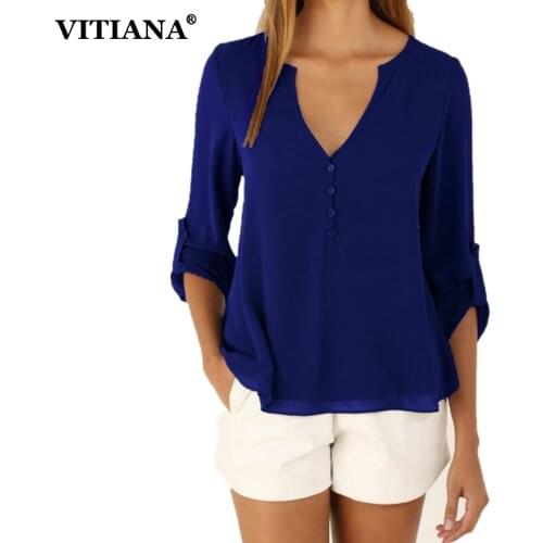 VITIANA Womens Chiffon Blouses