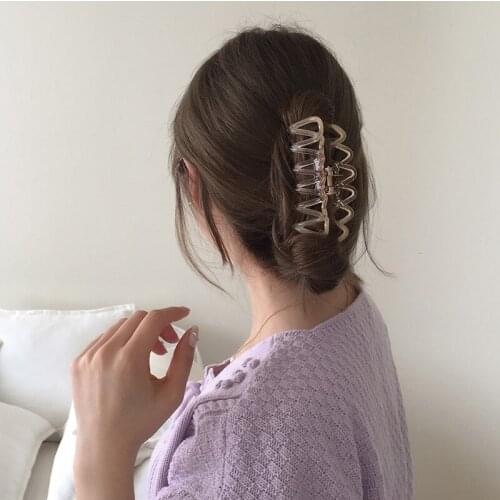 Korean candy-colored girls hair clip, Korean temperament, large back head bath, shark hairpin, gradient hair accessories