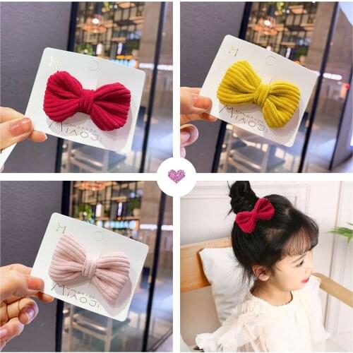 1PC Sweet Childrens series Bow knot Hair Pins lovely Girls Cloth Art Hair Grips Hair Accessories HeadWear