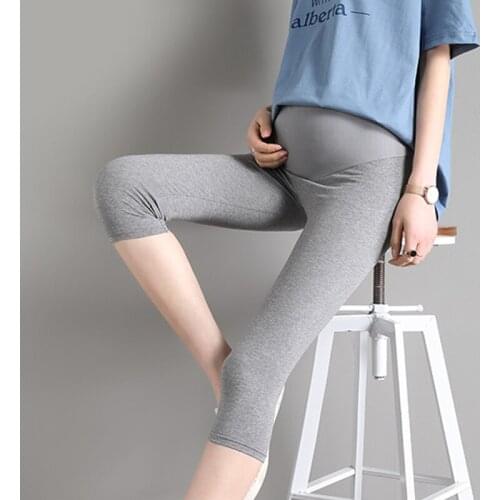Maternity Women Summer Leggings New Summer Fashion Pregnant Ladies Three Quarters Pants Korean Pregnancy Mother Soft Clothes