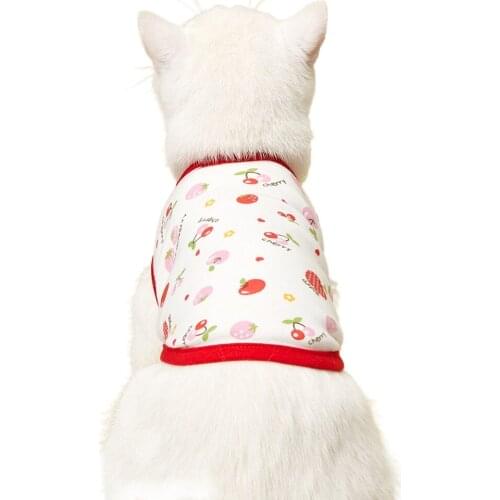 Pet Vest Cartoon Fruit Print Clothes Cotton Casual Style High-Quality Fabrics Fine Workmanship Spring and Summer Style 2021 New