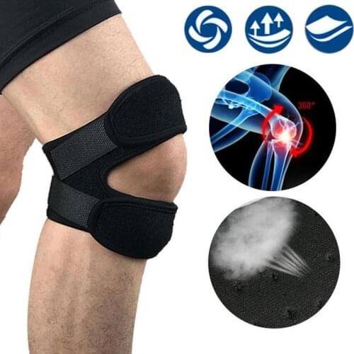 1pc Double Patella Breathable Flexible Knee Brace Strap Support Pad Help Reduce Pain Soreness Fitness Exercise Pressure