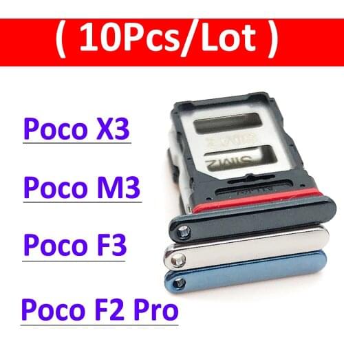 10Pcs/ Lot, SIM Card Tray Slot Holder For Xiaomi Poco M3 Replacement Part