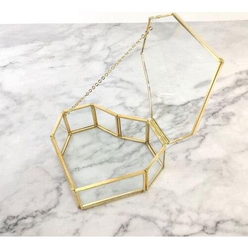 2021 Wedding Ring Box Storage Box Glass Terrarium Jewelry Box Greenery Glass Ring Bearer Succulent Ring Box for Wedding Ceremony