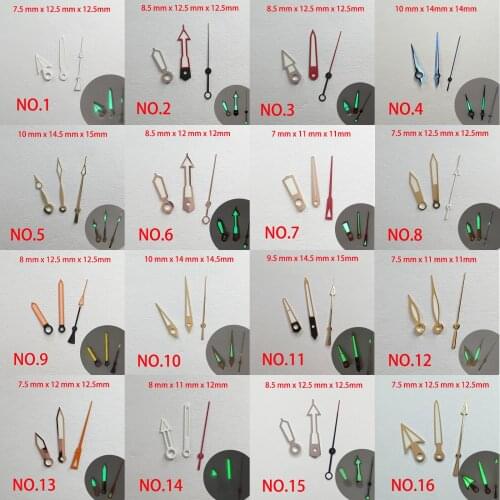 NO series 44 sets are suitable for NH35 watch pointers, watch accessories hand green super luminous watch custom accessories