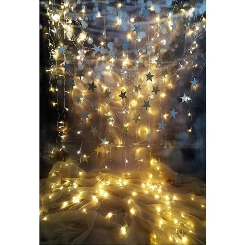 5x7ft Stars Lighting Glitter Photography Backdrops Photo Background for Children