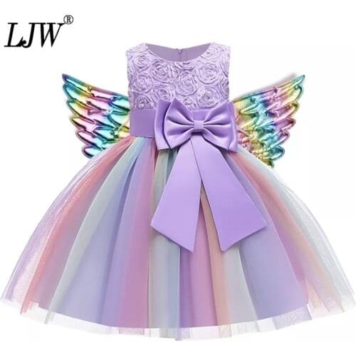 Vestidos de fiesta de noche Baby Girl Princess Ball Gown Dress Lace Flower Girl Bridemaid For Wedding Party Prom Dresses