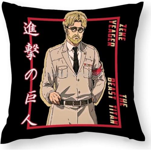 On Titan Zeke Yeager Pillow Case Print Decor For Kids Room Pillow Cover Floor Pillowcases for Sofa Home On Titan Shingeki No Kyo