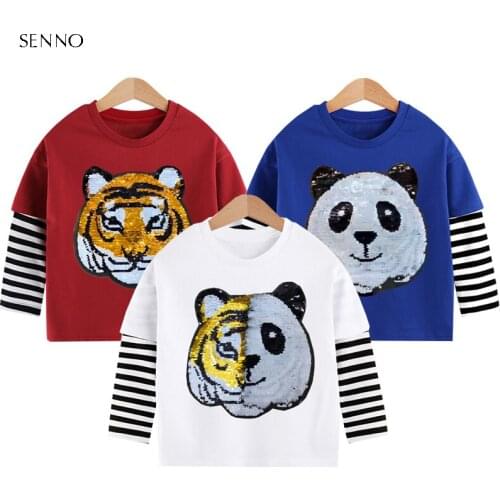 Kids Shirts T-Shirt for Boys Tops Tshirt Child Kids Dinosaur Tiger Cotton Cartoon Tops Childrens Clothing Clothes 2-10 Years