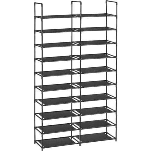 Double Row Shoe Rack 13mm Painting Tube Assembled Shoe Shelf Dustproof Hallway Shoes Organizer Closet Space Saving Stand Holder