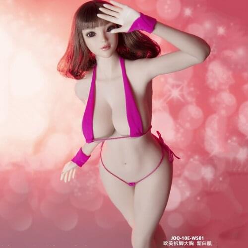 In Stock New Pale/New Suntan Skin 1/6 European Super Flexible Sexy Seamless Large Bust Female Body Metal Skeleton Detachable