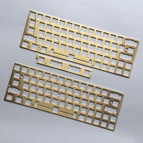 GK64X Left 64 GH60 Brass Positioning Plate Brass Plate-Mounted Steel Plate Stabilizer Support Split Space Mechanical Keyboard