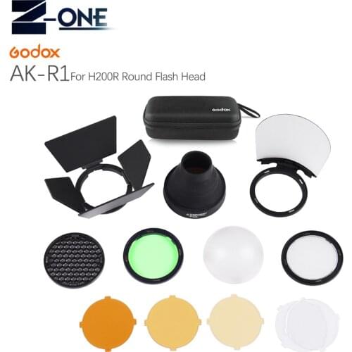 Godox AD200 H200R Accessories AK-R1 Barn Door, Snoot, Color Filter, Reflector, Honeycomb, Diffuser Ball Kits