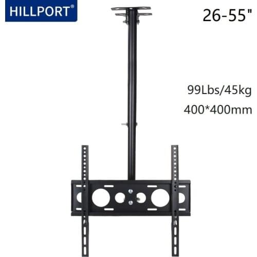 HILLPORT 26-55" TV Ceiling Mount Stand 360 Degree Full Motion Free Lifting LCD LED TV Wall Roof Mount Bracket Holder Arm T540