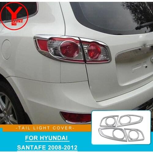 Chrome Tail Light Cover For Hyundai Santafe San ta fe 2008-2012 Taillight Bezel Garnish Molding Surround Frame Car Accessories