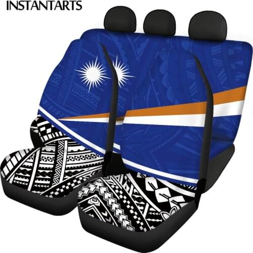 INSTANTARTS Featured Island Flag Pattern Washable Car Accessories Vehicle Seat Protector Nonslip Front and Back Car Seat Cover