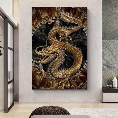 Chinese Dragon Canvas Painting Painting Print Posters and Modern Art Oil Painting Prints Home Living Room Decoration Painting
