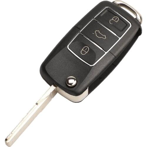 Bilchave 10pcs/Lot 3 Buttons Remote Smart Car Key Flip Shell For Volkswagen Vw Jetta Golf Passat Beetle Skoda Seat Polo B5