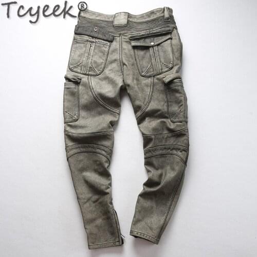 Leather Mens Pants 200% Real Cowhide Motorcycle Pants Men Plus Size 66xl Spring Autumn Trousers Pantalon Cuir 9999