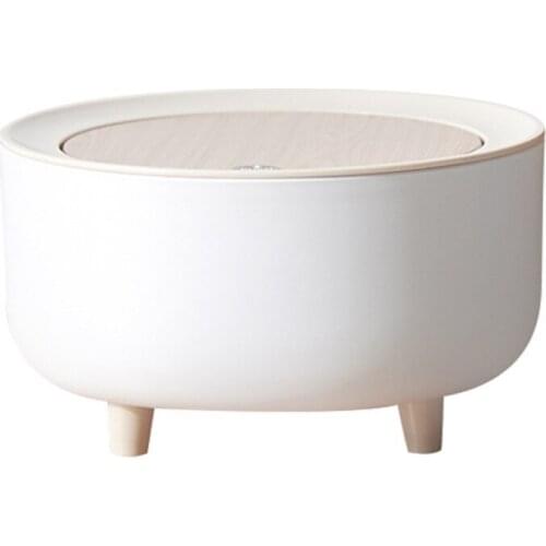 37MF Nordic Mini Trash Can with Elasticity Press Lid Cover High Foot Waste Basket Bin