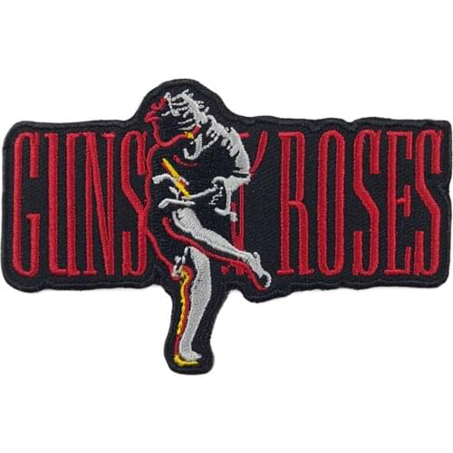 Guns and Roses Band Patches Motorcycle Biker Versailles Music Custom Embroidery Patch Rubber Gun Emblem for Clothing Sticker