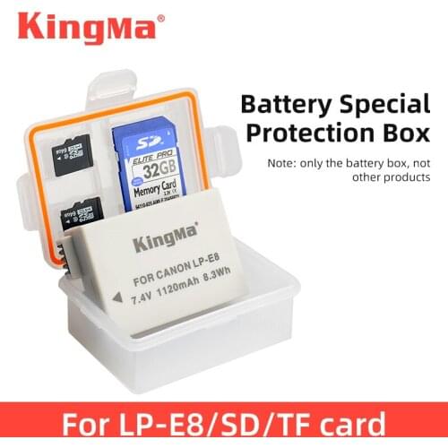 KingMa 10PCS LP-E8 LP E8 Battery Plastic Case Holder Storage Box For Canon ESO 650D 600D 700D 550D T2i T3i T5i LPE8 Battery
