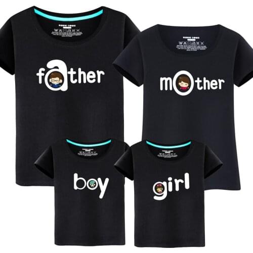 Father Son Matching Clothes 2018 Summer Style Short-sleeve T-shirt For Mother Daughter And Father Son Clothes Family Look