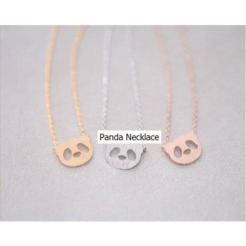 Newest Style Listed Contracted design Cute Panda Pendant women choker chain necklace tiny charm gift