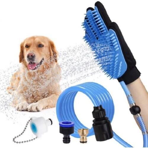 Dog Shower Sprayers Head Handheld Cat Bathing Shower Tool for Dog Sprayer Bathing Glove 360 Washing Hair Long Hose Pet Supplies